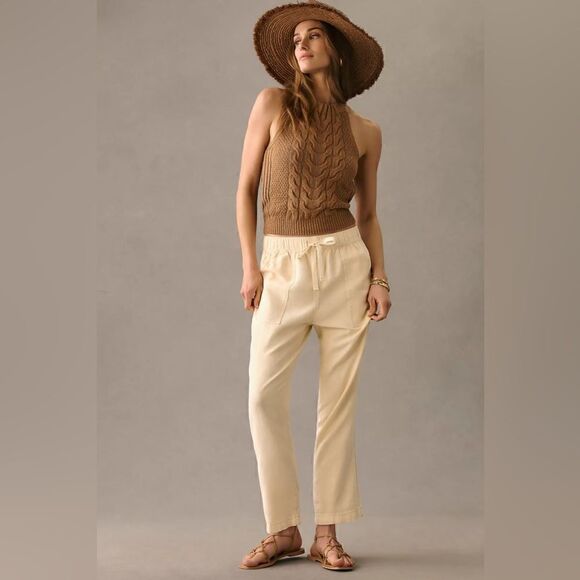 Anthropologie Pilcro Linen Drawstring Pants Size Large - Picture 1 of 4